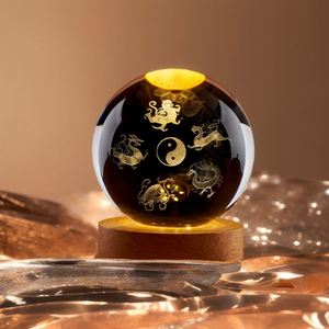 Luminous Tai Chi Bagua Crystal Ball Night <b>Light</b> Ornament for Home Office Desktop Decoration Carving Internal Design Gift Idea - Product Image 4