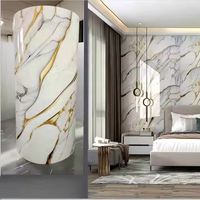 Autocollants muraux en mousse PET 3D PVC autocollants imperméables en marbre pour chambre à coucher avec des caractéristiques insonorisantes et écologiques