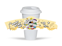 Manchons de gobelets en papier jetables écologiques à paroi simple personnalisés Kpop avec impression de logo personnalisé pour une utilisation événementielle