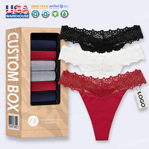 Logo personnalisé taille basse usage quotidien confortable slips <span class=keywords><strong>femme</strong></span> Lingerie solide broderie dames <span class=keywords><strong>Tong</strong></span> sans couture dentelle femmes culottes - Product Image 1