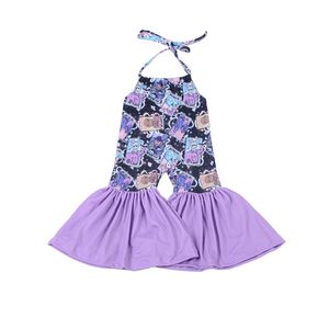 Mono de moda AC-5 para niñas, con tirantes, de una pieza, con estampado de terciopelo cálido, talla grande. - Product Image 5