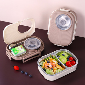 304 Stainless Steel Camera <b>Lunch</b> <b>Box</b> Rectangle Plastic Lid <b>Insulated</b> Meal <b>Box</b> Bento <b>Box</b> For Office And School Use - Product Image 1