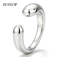 Bague moderne JUSTOP en acier inoxydable plaqué argent 925, bijoux unisexes tendance pour un usage quotidien