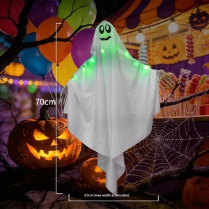 Fantasma Luminoso de Halloween y Pascua, Pequeño, Colgante, con Luz Verde, Multiexpresión, Decoración para Exteriores, Patio, Parque de Atracciones - Product Image 3