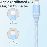 Conector de 1,2 M para Iphone Cable Usb tipo C a Cable de 8 pines para iPhone 6 7 8 XR XS 11 12 13 Ipad Ipod Apple