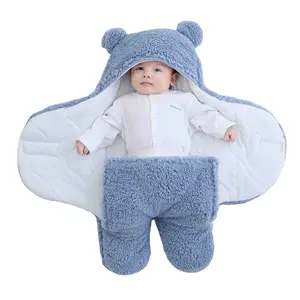 Bebek uyku tulumu Ultra yumuşak kabarık polar uyku tulumu yenidoğan battaniye bebek giysileri kreş yatak yorgan Wrap kundak