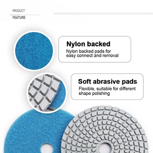 Force de meulage rapide crochets et boucles de support tampons pierre diamant tampon de polissage tampon de polissage à sec pour granit - Product Image 3