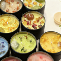 Parfum rumah tangga mewah kualitas tinggi lilin kedelai wangi lilin bunga kering lilin bunga mewah