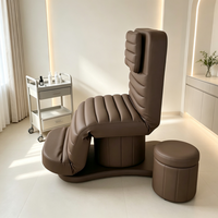 Table de massage électrique marron chocolat à 3 moteurs réglables en cuir PU, lit de beauté pour soins du visage, table de spa pour cils, mobilier de salon, vente en gros