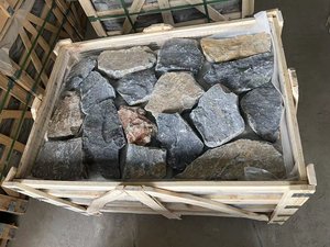 Unregelmäßige Form Zufälliges blaues Kalkstein gestapeltes Stein furnier für Kamin umstellung und Wand verkleidung - Product Image 5