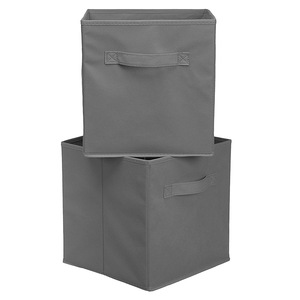 New Arrival Non Woven Foldable Bins Storage Organizers Cube Box Non Woven Grey Fabric Storage Boxes For Clothes