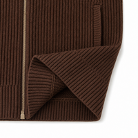 Cardigan en laine et nylon tricoté pour homme, personnalisé ODM/OEM, avec fermeture éclair intégrale, bordure en fourrure, épais, respirant, vêtement d'extérieur pour l'hiver