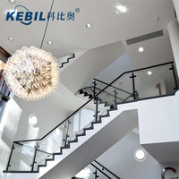 Rampe en verre avec poteaux carrés en acier inoxydable, design moderne, résistant à la rouille, garantie 5 ans pour balustrades de balcon et rampes d'escalier