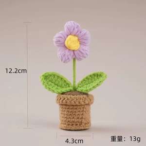 Vaso di Fiori Lavorato a Mano all'Uncinetto, Regalo Decorativo con <span class=keywords><strong>Girasole</strong></span>, Rosa, Tulipano e Margherita per la Casa - Product Image 6