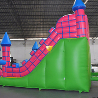 Château Gonflable Commercial avec Toboggan, Tour d'Escalade, Escaliers, Maison de Rebond pour Enfants, Toboggan Aquatique, Trampoline en PVC Robuste pour Parc Public