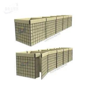 Heavy Galvanized Coated Wire Mesh Weld Gabion Barriers System Hesko Defensive Barrier wall sand bag for a shooting Range