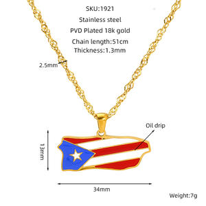 Collar con Colgante de Mapa del Mundo, Chapado en Oro de 18K, con Gota de Aceite, Cadena para Clavícula, Mapa de EE. UU. y África, Regalo de Cumpleaños, Dropshipping - Product Image 6