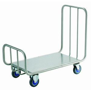 Carrello Utilitario in Acciaio Inox 470 con Ruote Blu e Telaio in Metallo per Uso Industriale - Product Image 1
