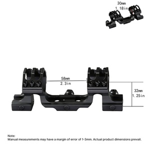 Support de lunette BANGBANG, support de lunette cantilever avec hauteur centrale de 1,25 po, tube de 30 mm avec écrou hexagonal portable pour l'extérieur - Product Image 4