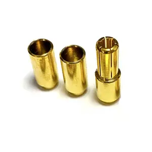 制造零件迷你高品质黄铜镀金6毫米香蕉子弹连接器电发光二极管灯插头