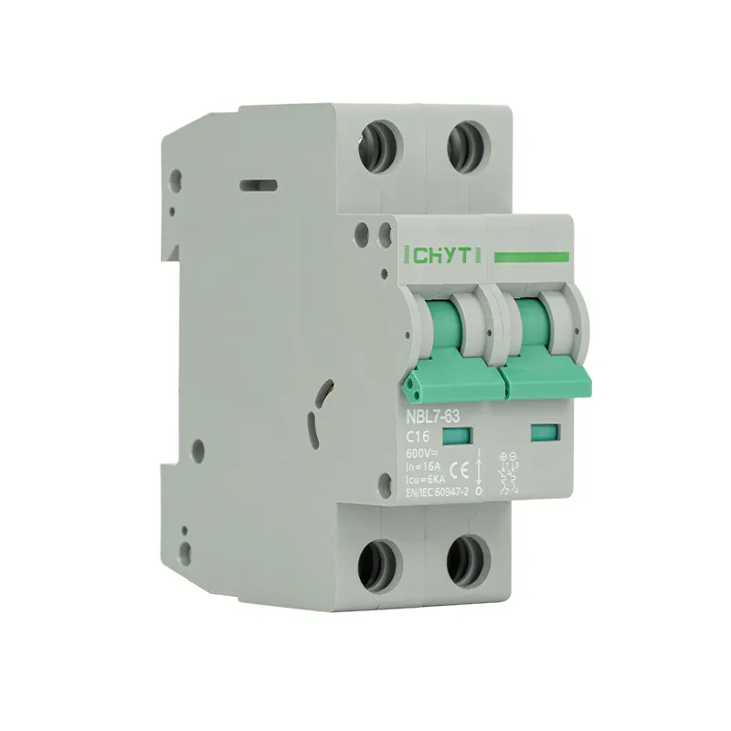 CHYT produttore professionale elettrico su guida Din miniatura MCB 2 poli 1000v 1 ~ 63A 63 Amp DC interruttore 32 Amp