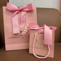Sacs cadeaux élégants personnalisables avec logo en aluminium Sac à provisions en papier de couleur pour l'artisanat de bijoux et de vêtements avec nœuds à poignée en ruban