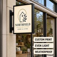 Boîte à lumière LED ronde personnalisée, double face, pour extérieur, montage mural, enseigne de logo pour restaurant, café, pâtisserie, enseigne projecteur