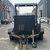 Remorque à double essieu pour bennes à déchets, mini-remorque pour le transport de déchets