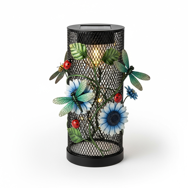 Yuandian Custom Solar Garden Lights 3D Insect Flower Decoration Hanging Lantern  RoHS CE FCC Approved for Seasonal Yard Decor
