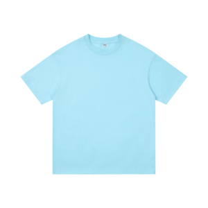 T-shirt en coton bleu clair, couleur unie, design simple, vêtements décontractés pour hommes et femmes, tenue quotidienne, vêtements d'été, haut unisexe tendance - Product Image 1
