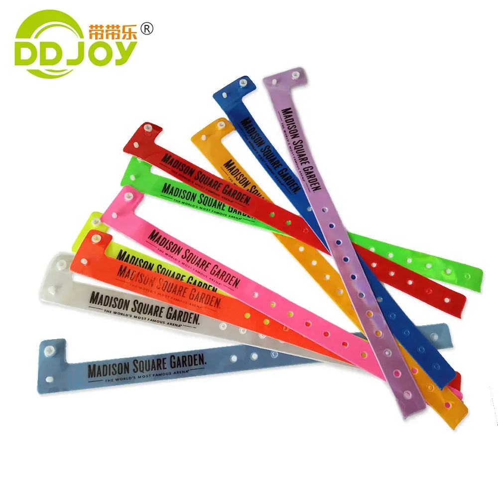 Events & Party Armband Neon Farbe Custom Lock Identifikation Kunststoff Vinyl Armbänder