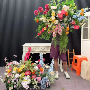 Fiori decorativi su misura arazzi verde <span class=keywords><strong>angolo</strong></span> Runner fiori fiori fiori fiori fiori peonia rosa corridoio centrotavola - Product Image 1