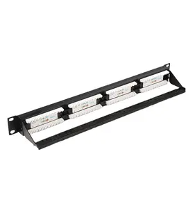 1U 24 Port Compatible with Cat6/Cat5e UTP Unshielded 19 Inch with Removable Back Bar and Keystone Coupler Network Patch Panel