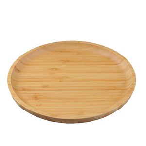 Wooden <b>Tray</b> Round Solid Wood Serving Plate For Tea Coffee <b>Snacks</b> Home Use - Product Image 4