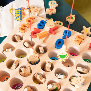 Jouets de pêche pour bébés, puzzle <span class=keywords><strong>magnétique</strong></span> en <span class=keywords><strong>bois</strong></span> avec 26 lettres de l'alphabet pour l'éducation précoce, exercice de coordination œil-main - Product Image 3