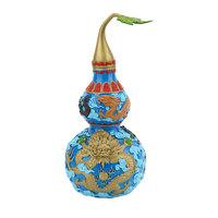 Ornement en Cuivre en Forme de Gourde avec Couvercle à Charnières, Motif Cinq Dragons Peint, Nouveau Style Chinois, Décoration d'Intérieur, Modèle d'Artisanat, Capacité 1-2L