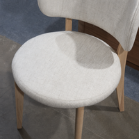Chaise de salle à manger en bois massif nordique, rembourrée en lin, dossier incurvé, chaise d'appoint, mobilier de salle à manger