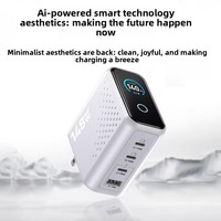 Chargeur GaN 140W 4 ports USB C, chargeur mural rapide avec affichage numérique, PD 3.0, bloc de charge rapide USB C pour ordinateurs portables, tablettes