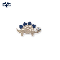 Patch brodé personnalisé en tissu non tissé, motif animaux dinosaures, applique thermocollante mignonne en forme de dinosaure