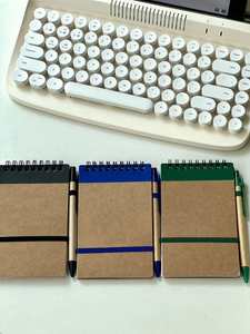Libreta Personalizada con Logotipo, Portátil, 14.9 cm x 9 cm, 50 Hojas, Cubierta de Papel Kraft, con Juego de Bolígrafos, Agenda, Organizador, Bloc de Notas, Bloc de Notas para Negocios - Product Image 3