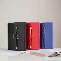 Carnet personnalisé en cuir PU A5/A4 avec couverture rigide, fournitures de bureau, agendas avec stylo, coffret cadeau