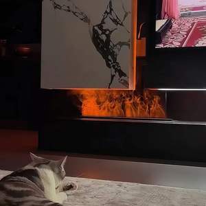 Nouveau foyer à eau à vapeur 3D télécommande APP décoration moderne 64 LED couleurs de flamme humidificateur cheminée électrique - Product Image 4