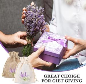 Pochette à cordon en toile de jute motif <span class=keywords><strong>lavande</strong></span> <span class=keywords><strong>Sachet</strong></span> petits sacs de rangement vides <span class=keywords><strong>pour</strong></span> bonbons bricolage fournitures de fête de mariage cadeaux industriels - Product Image 6