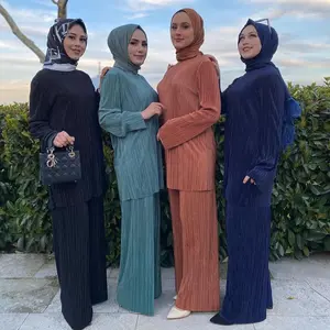 Latest Muslim abaya khimar ethnic Islamic clothing women musulman suit abayah baju kurung matching jubbah