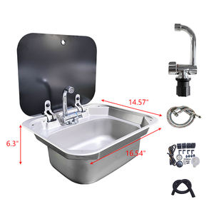 Lavabo a mano quadrato in acciaio inossidabile per accessori interni RV con Frauct per Caravan & <span class=keywords><strong>Camper</strong></span> - Product Image 1