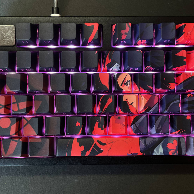 Side-printed Na-ru-toTranslucent Keycaps Set PBT Material Cherry Profile Five-sided Dye-Sub Printing for Mechanical Keyboard