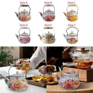 Teiera <span class=keywords><strong>turca</strong></span> in smalto multiuso con manico in bachelite resistente al calore bollitore in metallo per tè caffè e acqua - Product Image 3