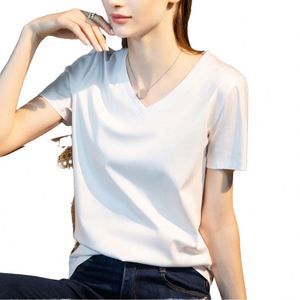 Blouse d'été pour femme, coupe classique, confortable, décontractée, col rond, rayures contrastées, manches courtes en tricot. - Product Image 1
