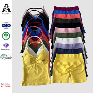 Dfyoga Set da Palestra 2 Pezzi, Canotta Traspirante e Pantaloncini a Vita Alta Senza Cuciture, Abbigliamento Fitness, Activewear per Allenamento - Product Image 1