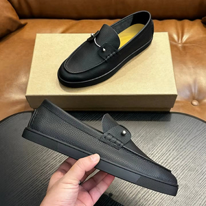 Zapatos de vestir de cuero genuino de alta calidad para hombre, mocasines casuales <span class=keywords><strong>con</strong></span> punta redonda, suela de goma antideslizante, ligeros, modelo Latitude. - Product Image 4